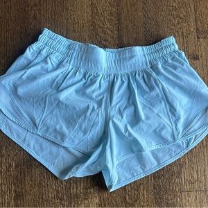 Lululemon Hotty Hot LR shorts in light (powder) blue.  Size 6
